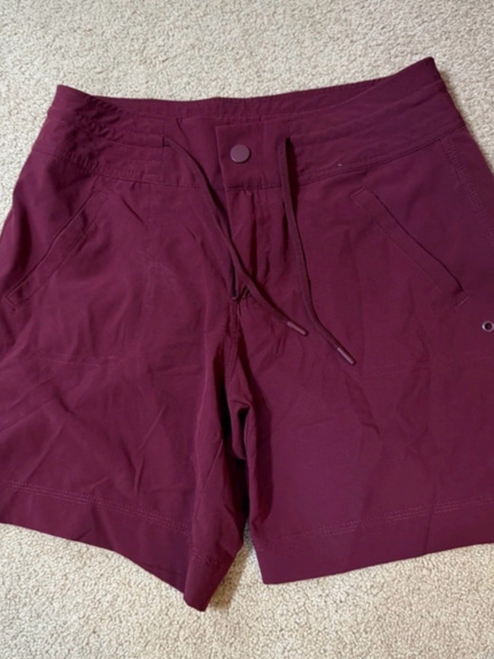 Athletic Works Women's Maroon Drawstring Athletic Shorts